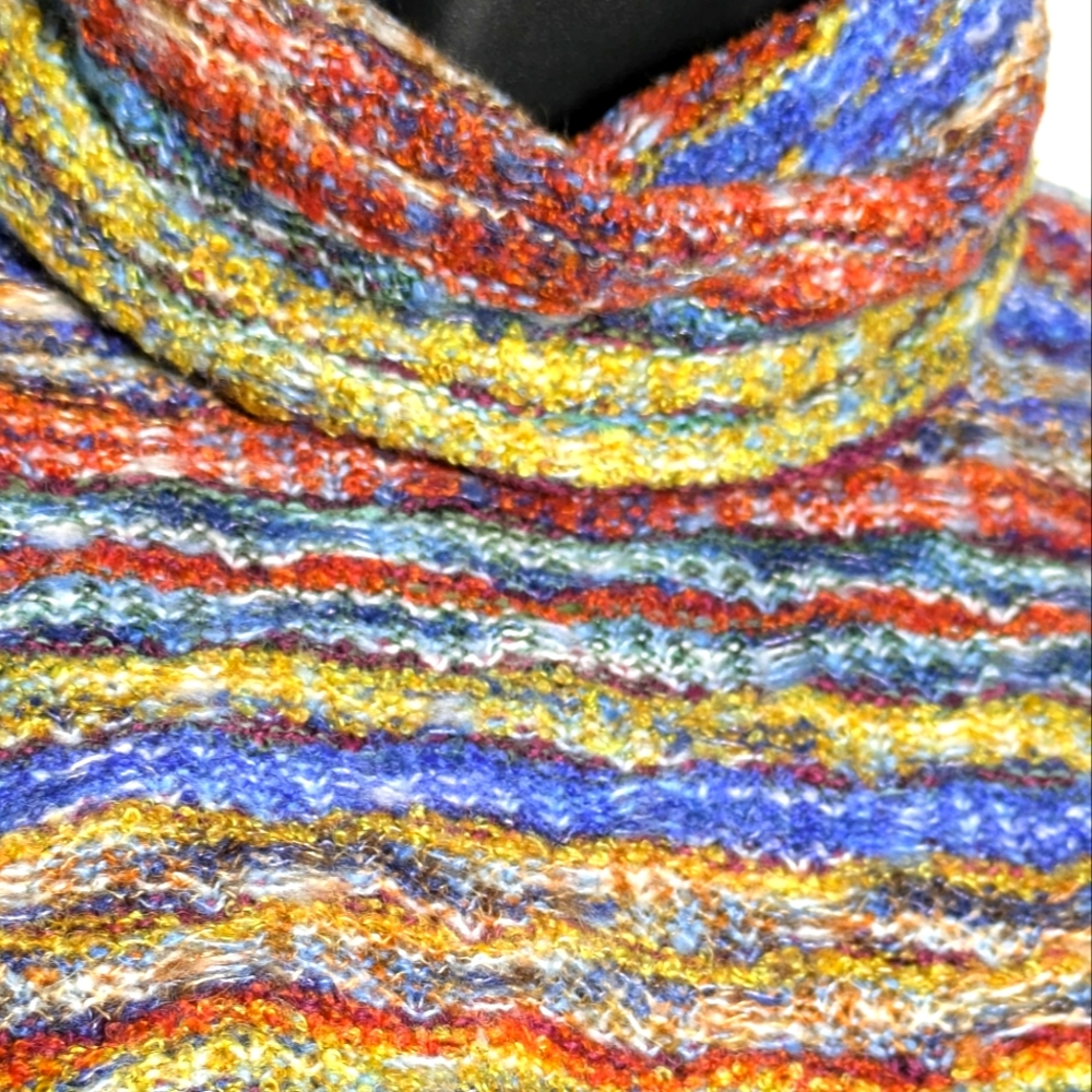 Women's Miss College Multi-color Soft Wool Blend Turtleneck Sweater | Size XL - Picture 3 of 10